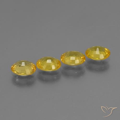 Gemas de Zafiro Dorado amarillento natural de 2.62 ct, Ovalada, VVS-VS
