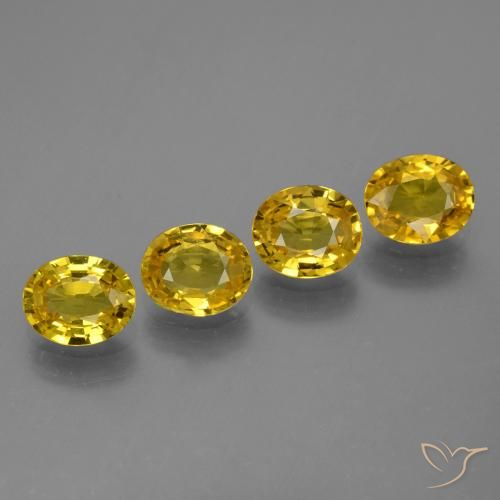 2.92ctw Natural Amarillo medio Zafiro, Ovalada, VVS-VS