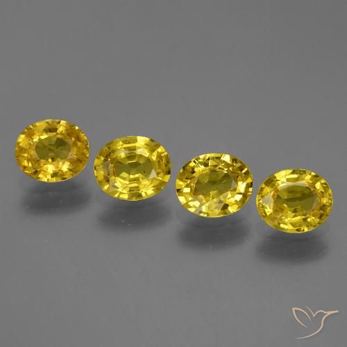 3.00ctw Natural Amarillo medio Zafiro, Ovalada, VS