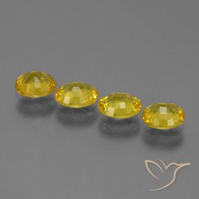 Gemas de Zafiro Amarillo medio natural de 3.00 ct, Ovalada, VS