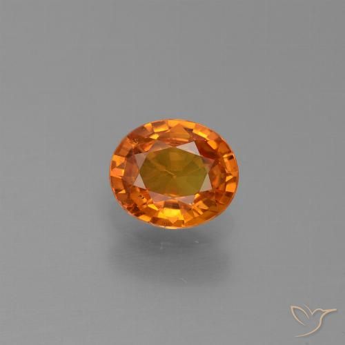 0.74ct Natural Naranja oscuro Zafiro, Ovalada, VS