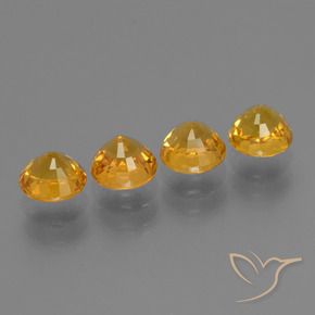 Gemas de Zafiro Dorado naranja intenso natural de 2.92 ct, Redondo, VVS-VS