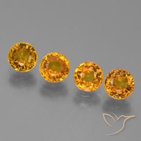 Gemas de Zafiro Oro natural de 2.80 ct, Redondo, VVS-VS