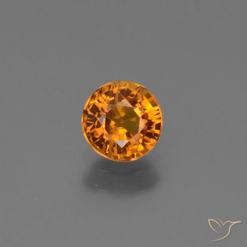 0.67ct Natural Naranja oscuro medio Zafiro, Redondo, VS-SI