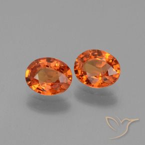 Gemas de Zafiro Ámbar naranja natural de 1.38 ct, Ovalada, VS