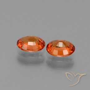 Gemas de Zafiro Ámbar naranja natural de 1.38 ct, Ovalada, VS