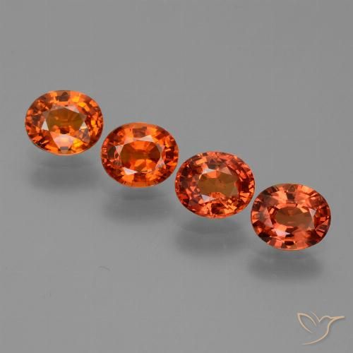 3.56ctw Natural Naranja oscuro Zafiro, Ovalada, VS