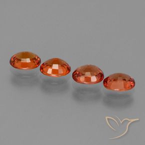 Gemas de Zafiro Naranja oscuro natural de 3.56 ct, Ovalada, VS