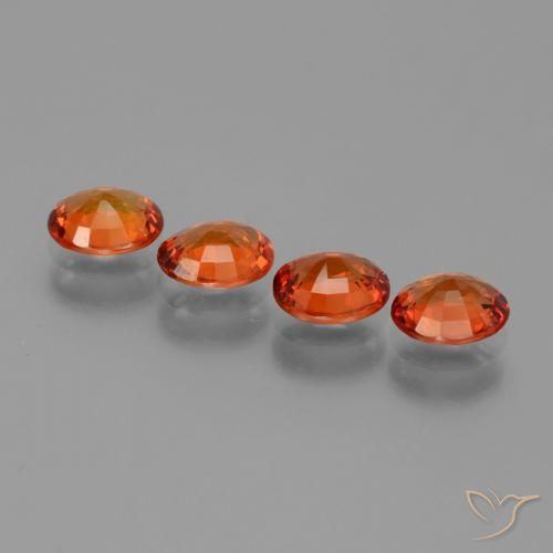 Gemas de Zafiro Naranja fuego natural de 2.80 ct, Ovalada, VS