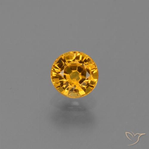 0.74ct Natural Naranja dorado intenso Zafiro, Redondo, VVS-VS