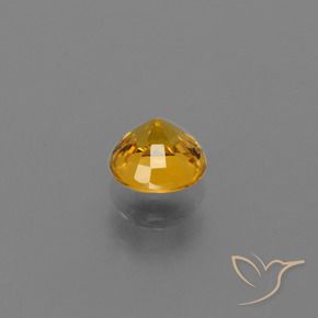 Zafiro Naranja dorado intenso natural de 0.74 ct, Redondo, VVS-VS