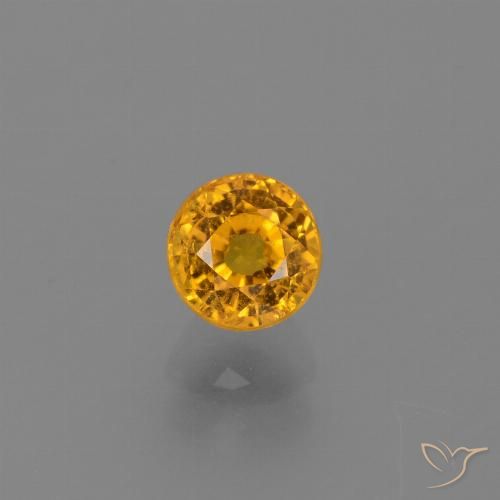 0.84ct Natural Dorado naranja intenso Zafiro, Redondo, VS