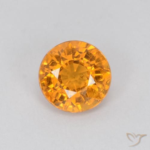 0.71ct Natural Dorado naranja Zafiro, Redondo, VS