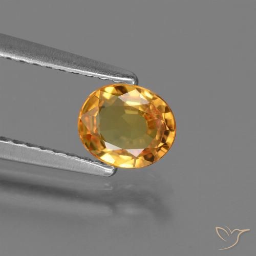 0.73ct Natural Dorado naranja oscuro Zafiro, Ovalada, VS
