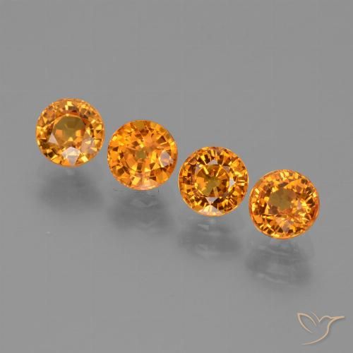 2.94ctw Natural Naranja medio Zafiro, Redondo, VVS-VS, Photo A