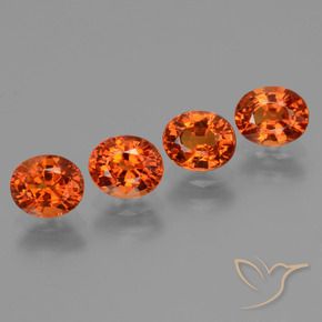 Gemas de Zafiro Naranja rojizo natural de 3.19 ct, Ovalada, VS