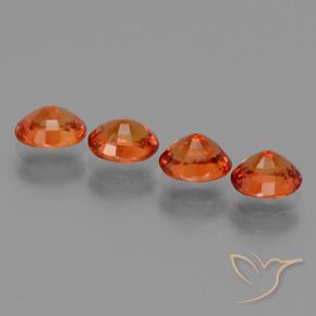 Gemas de Zafiro Naranja rojizo natural de 3.19 ct, Ovalada, VS