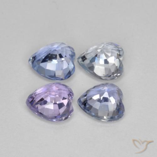 Gemas de Zafiro Multicolor natural de 3.13 ct, Corazón, VVS-VS