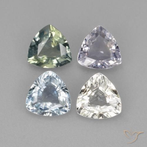 Gemas de Zafiro Multicolor natural de 2.86 ct, Trillón, VS