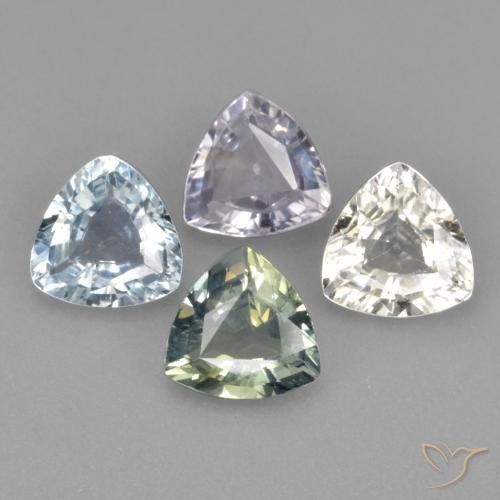 Gemas de Zafiro Multicolor natural de 2.86 ct, Trillón, VS