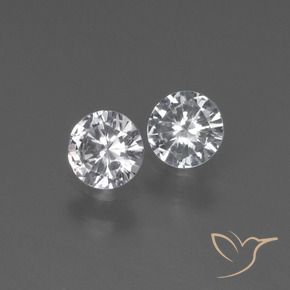 Gemas de Zafiro Blanco claro natural de 0.63 ct, Redondo, VS