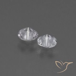 Gemas de Zafiro Blanco claro natural de 0.63 ct, Redondo, VS