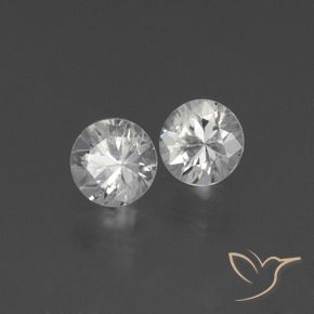 Gemas de Zafiro Blanco claro natural de 0.77 ct, Redondo, VS