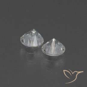 Gemas de Zafiro Blanco claro natural de 0.77 ct, Redondo, VS