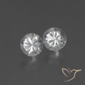 Gemas de Zafiro Blanco claro natural de 0.78 ct, Redondo, VS