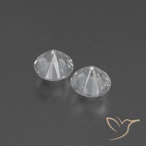 Gemas de Zafiro Blanco claro natural de 0.78 ct, Redondo, VS