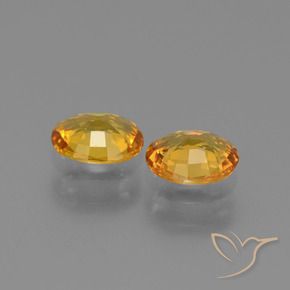 Gemas de Zafiro Dorado-naranja medio natural de 1.26 ct, Ovalada, VVS-VS