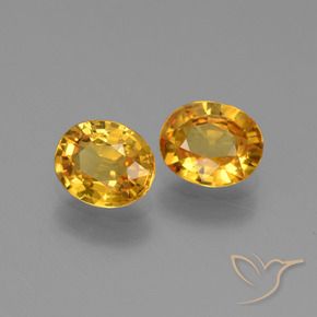 Gemas de Zafiro Naranja dorado intenso natural de 1.40 ct, Ovalada, VS