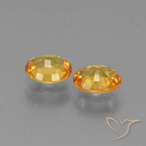 Gemas de Zafiro Naranja dorado intenso natural de 1.40 ct, Ovalada, VS