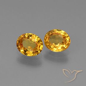 Gemas de Zafiro Dorado naranja oscuro natural de 1.41 ct, Ovalada, VS