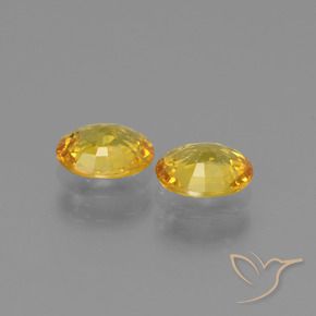 Gemas de Zafiro Dorado natural de 1.23 ct, Ovalada, VS