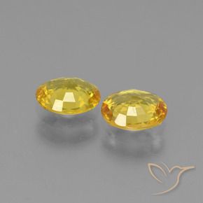 Gemas de Zafiro Amarillo miel claro natural de 1.30 ct, Ovalada, VVS-VS