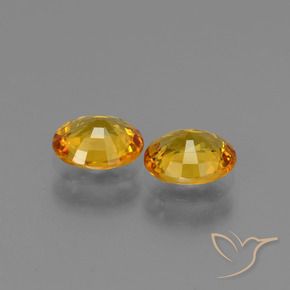 Gemas de Zafiro Naranja dorado intenso natural de 1.32 ct, Ovalada, VS