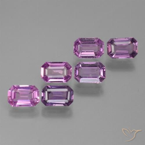 Gemas de Zafiro Púrpura violeta natural de 3.50 ct, Corte Octágono / Esmeralda, VVS-VS