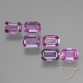 Gemas de Zafiro Púrpura violeta natural de 3.50 ct, Corte Octágono / Esmeralda, VVS-VS