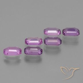 Gemas de Zafiro Púrpura violeta natural de 3.50 ct, Corte Octágono / Esmeralda, VVS-VS