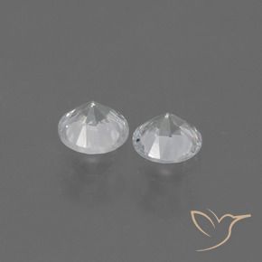 Gemas de Zafiro Blanco natural de 0.83 ct, Redondo, VVS-VS