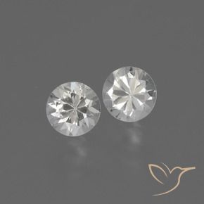 Gemas de Zafiro Blanco natural de 0.77 ct, Redondo, VVS-VS