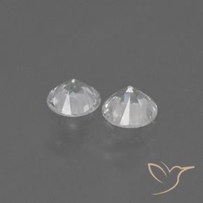Gemas de Zafiro Blanco natural de 0.77 ct, Redondo, VVS-VS