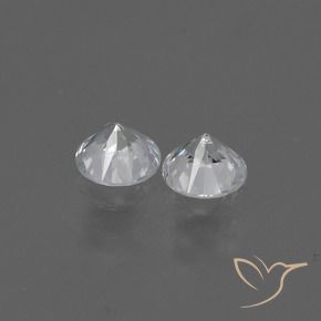 Gemas de Zafiro Blanco natural de 0.77 ct, Redondo, VVS-VS