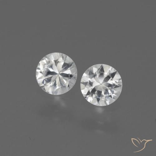 0.65ctw Natural Blanco Zafiro, Redondo, VVS-VS
