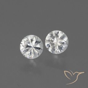Gemas de Zafiro Blanco natural de 0.65 ct, Redondo, VVS-VS