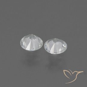 Gemas de Zafiro Blanco natural de 0.65 ct, Redondo, VVS-VS