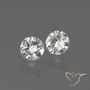 Gemas de Zafiro Blanco natural de 0.74 ct, Redondo, VS