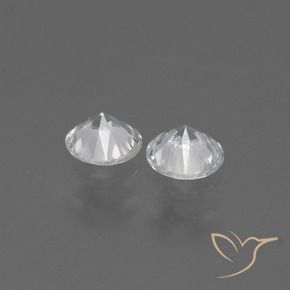 Gemas de Zafiro Blanco natural de 0.74 ct, Redondo, VS
