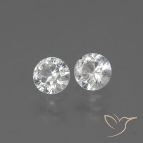 Gemas de Zafiro Blanco natural de 0.73 ct, Redondo, VS